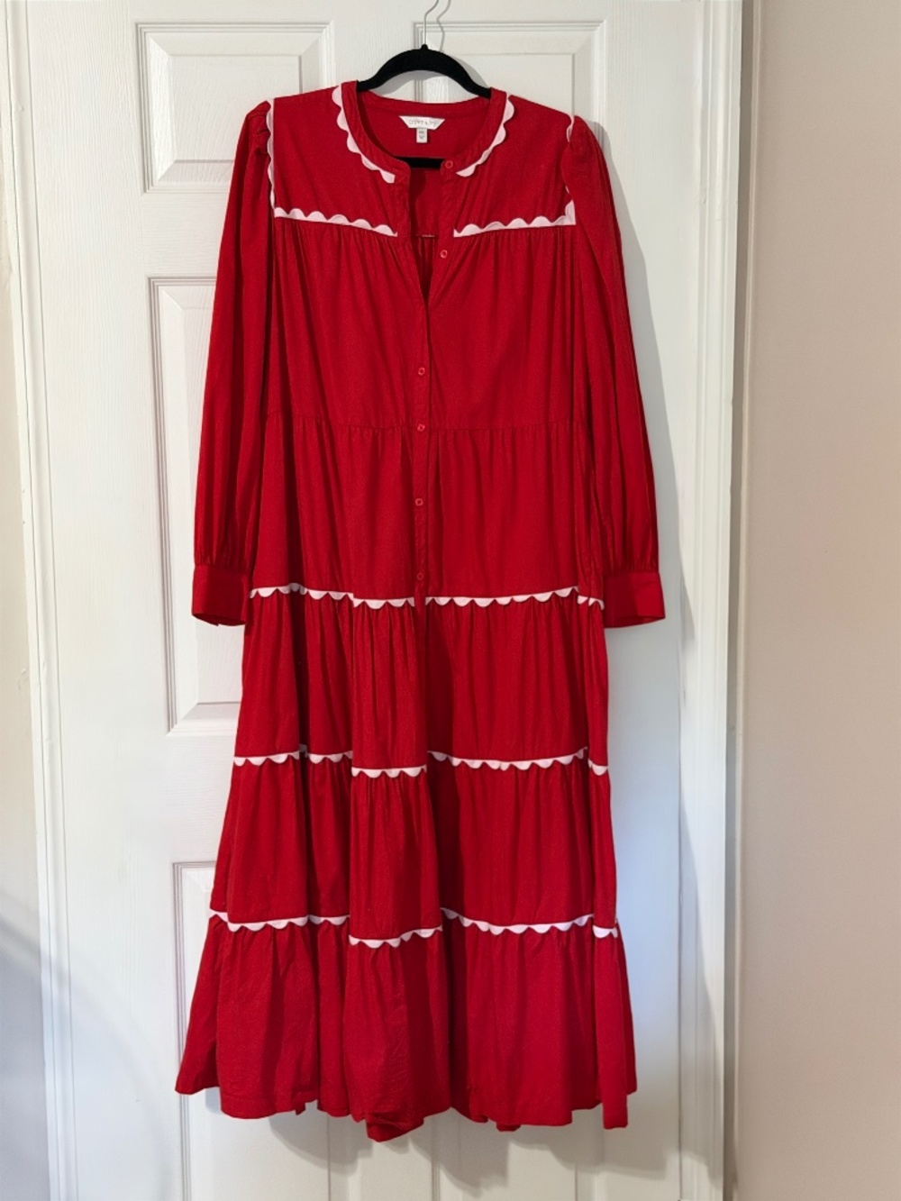 Crown & Ivy Red Dress with White Trim XXL